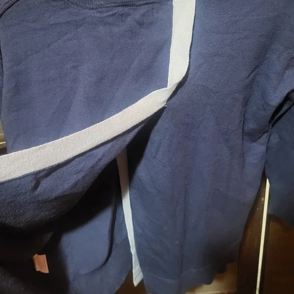 Mersea Coronado Split Back Sweater Navy Blue & White Women's Sweater Size S/M - Picture 5 of 7